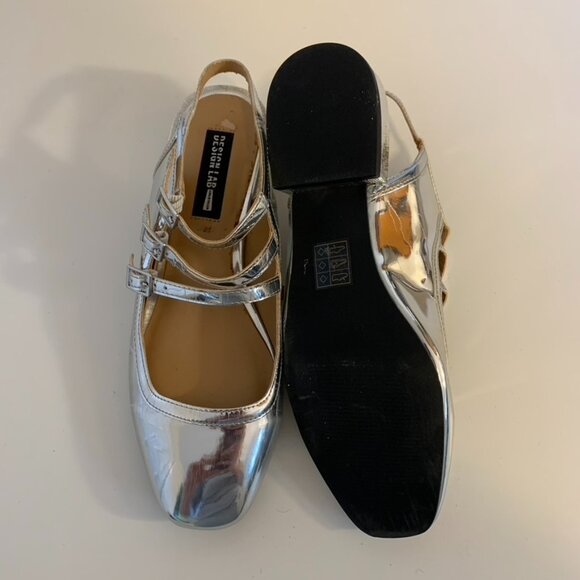 Design Lab Metallic Mary Janes Flats - Size 7 - Picture 7 of 9